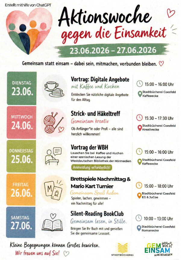 2026 06 23 27 Aktionswoche Stadtbuecherei Coesfeld